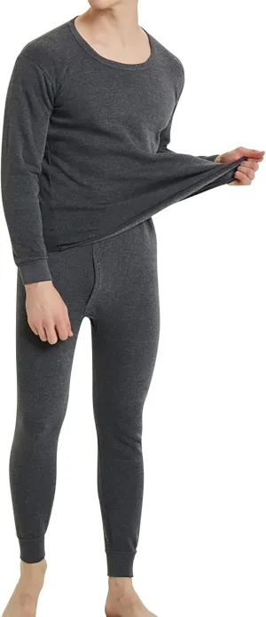Mens Long Johns Thermal Underwear Set Color Thick Thermal Underwear Set Base Layer for Cold Weather Winter Clothes