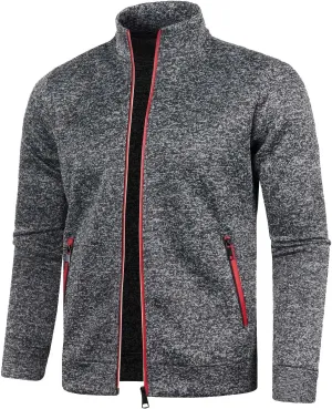 Mens Mock Neck Full Zip Sweatshirts Athletic Jogging Lightweight Fleece Jackets Coat Sweater Hoodie Pullover Tops