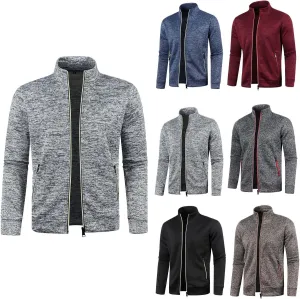 Mens Mock Neck Full Zip Sweatshirts Athletic Jogging Lightweight Fleece Jackets Coat Sweater Hoodie Pullover Tops