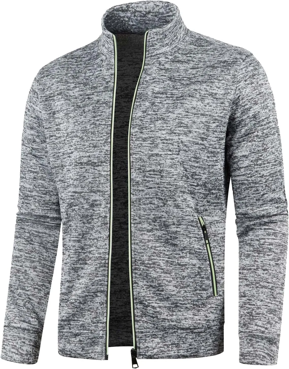 Mens Mock Neck Full Zip Sweatshirts Athletic Jogging Lightweight Fleece Jackets Coat Sweater Hoodie Pullover Tops