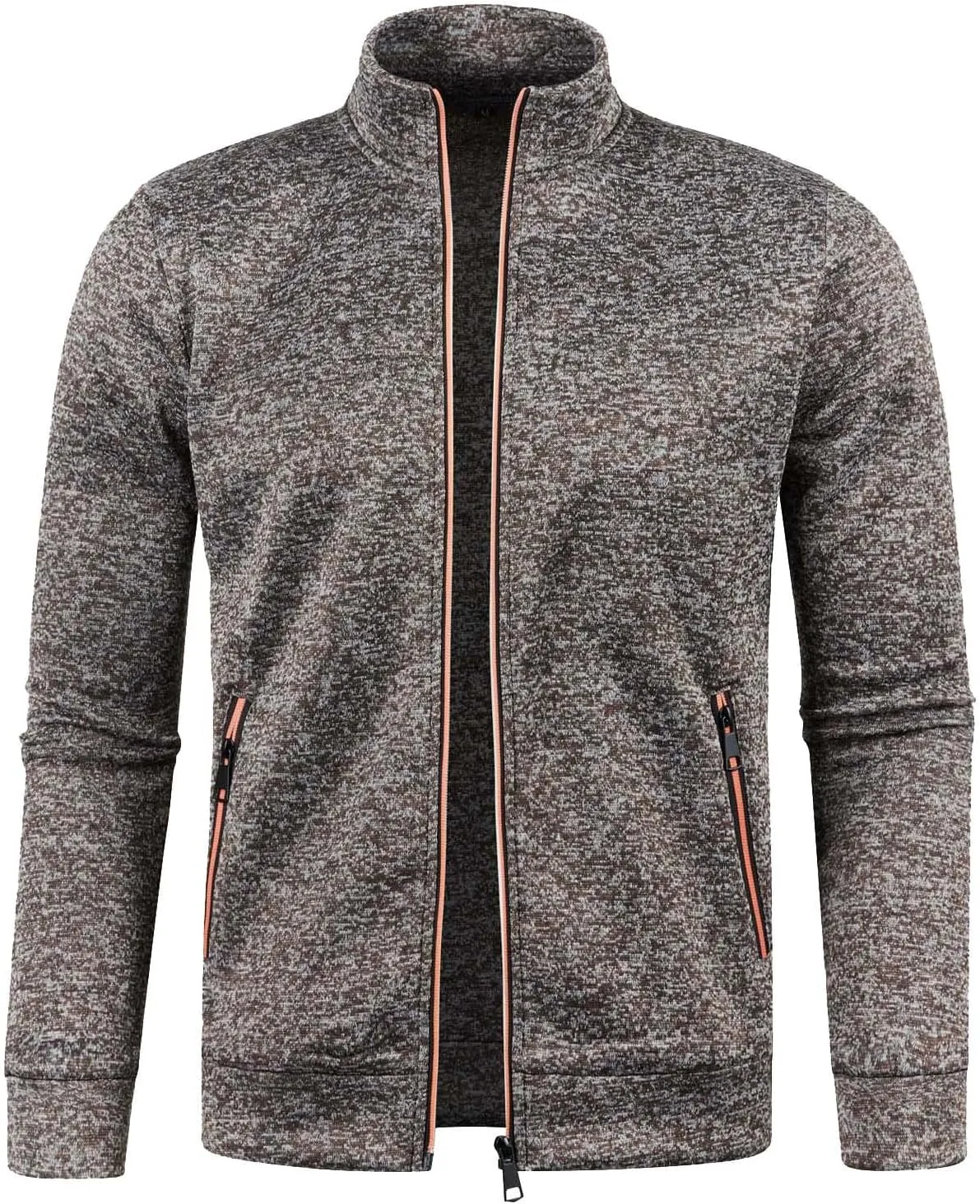 Mens Mock Neck Full Zip Sweatshirts Athletic Jogging Lightweight Fleece Jackets Coat Sweater Hoodie Pullover Tops