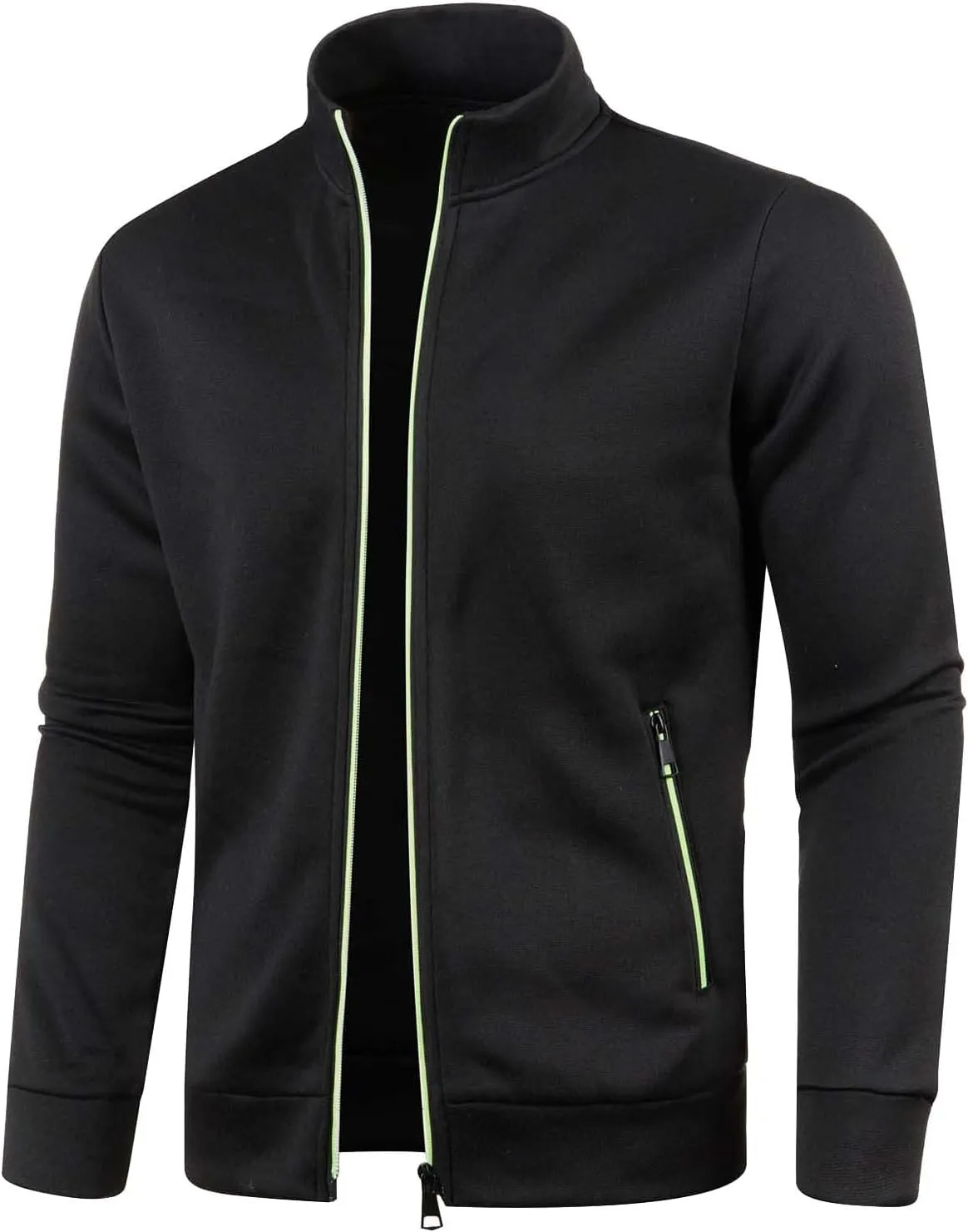 Mens Mock Neck Full Zip Sweatshirts Athletic Jogging Lightweight Fleece Jackets Coat Sweater Hoodie Pullover Tops