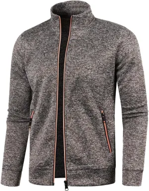 Mens Mock Neck Full Zip Sweatshirts Athletic Jogging Lightweight Fleece Jackets Coat Sweater Hoodie Pullover Tops