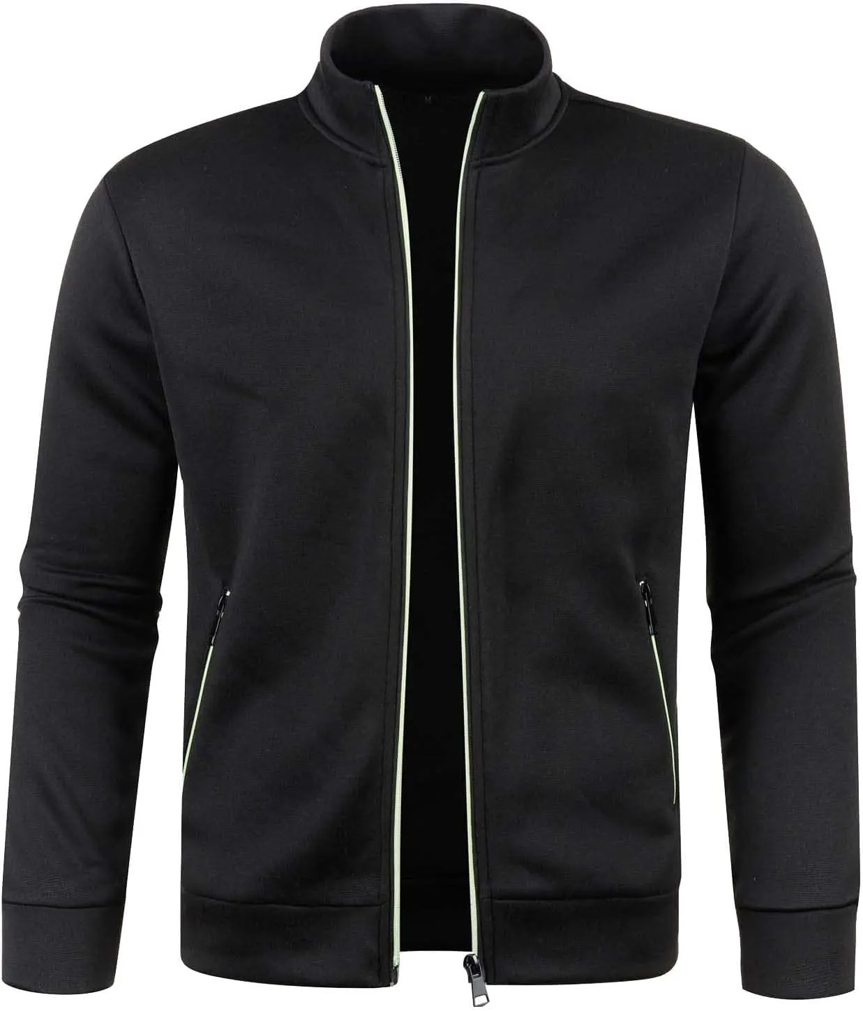 Mens Mock Neck Full Zip Sweatshirts Athletic Jogging Lightweight Fleece Jackets Coat Sweater Hoodie Pullover Tops