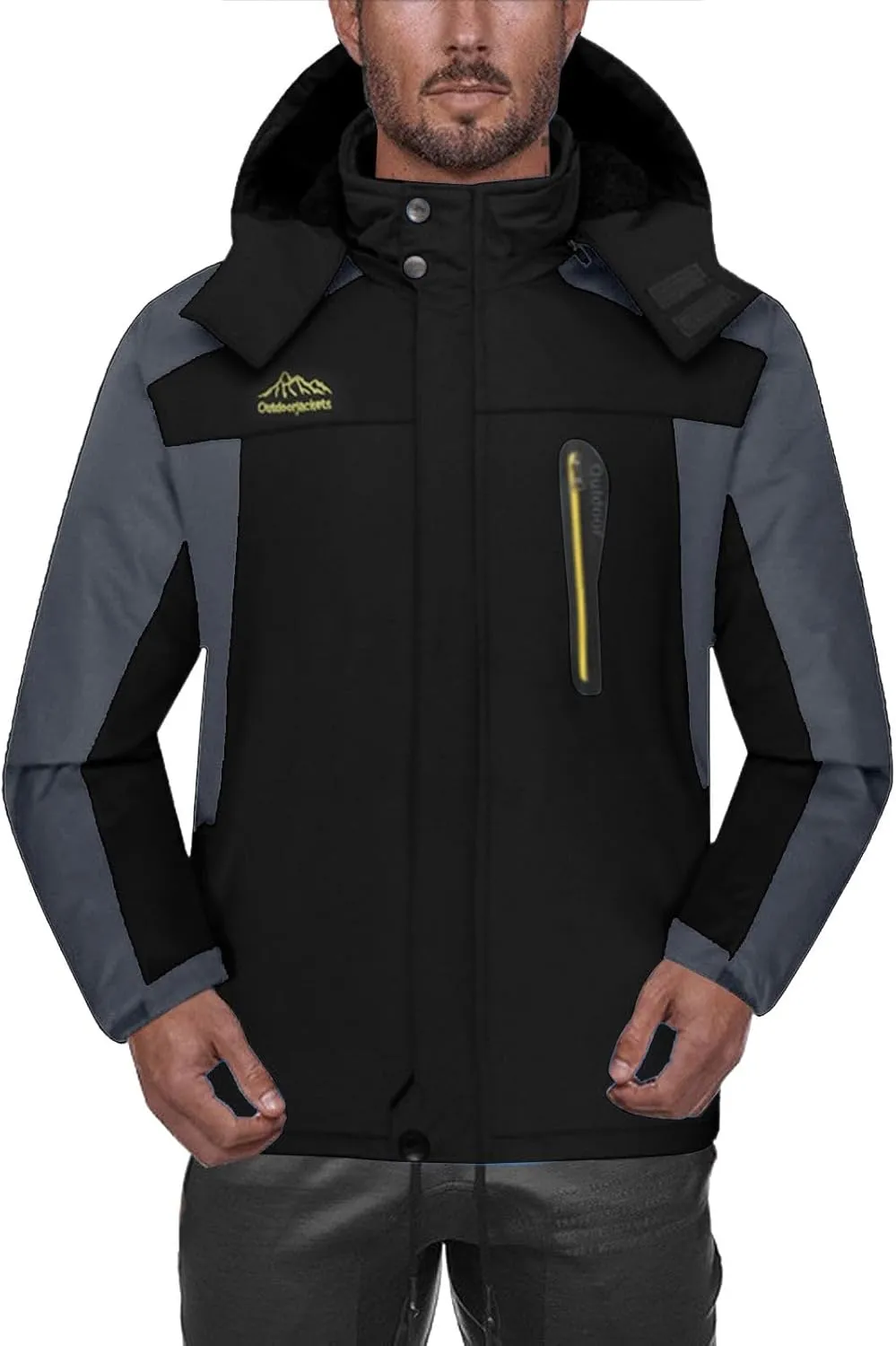 Mens Mountain Waterproof Rain Jacket Windproof Hooded Coat Lightweight Full Zip Long Sleeve Outwears Fall Shell Jacket