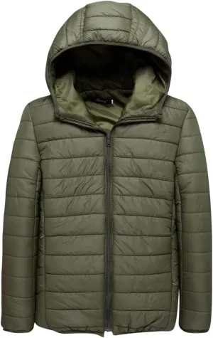 Men's Packable Puffer Jacket Lightweight Hooded Zipper Padded Jackets Plus Size Windproof Winter Warm Down Coat