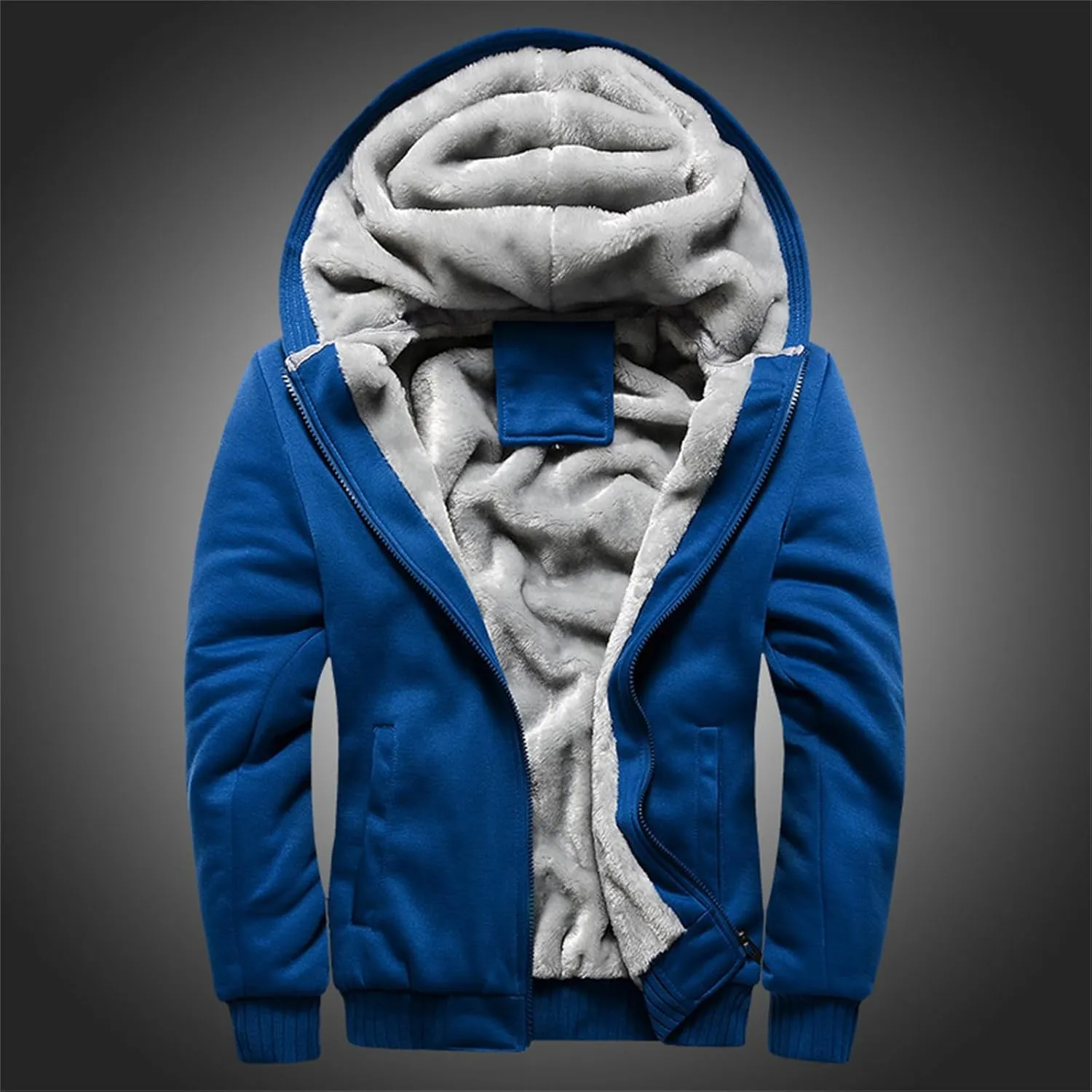 Men's Pullover Winter Jackets Workout Fleece Hoodie Jackets Heavyweight Winter Sweatshirt Zipper Wool Warm Thick Coats