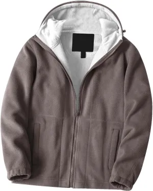 Mens Sherpa Hoodie Jacket Fleece Lined Zip Up Warm Hoodies Sweatshirt Winter Zipper Sweater Hooded Coats Outdoor
