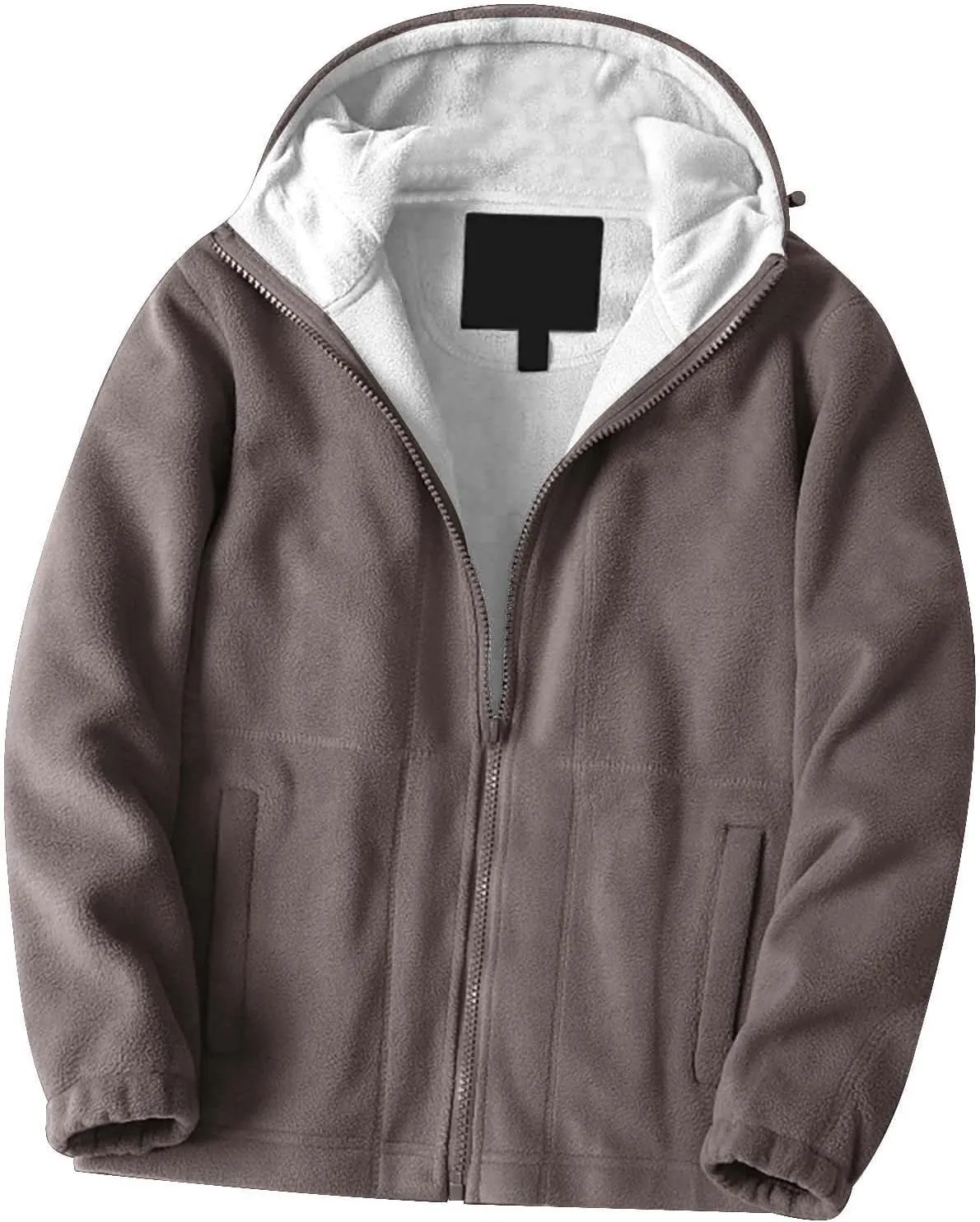 Mens Sherpa Hoodie Jacket Fleece Lined Zip Up Warm Hoodies Sweatshirt Winter Zipper Sweater Hooded Coats Outdoor
