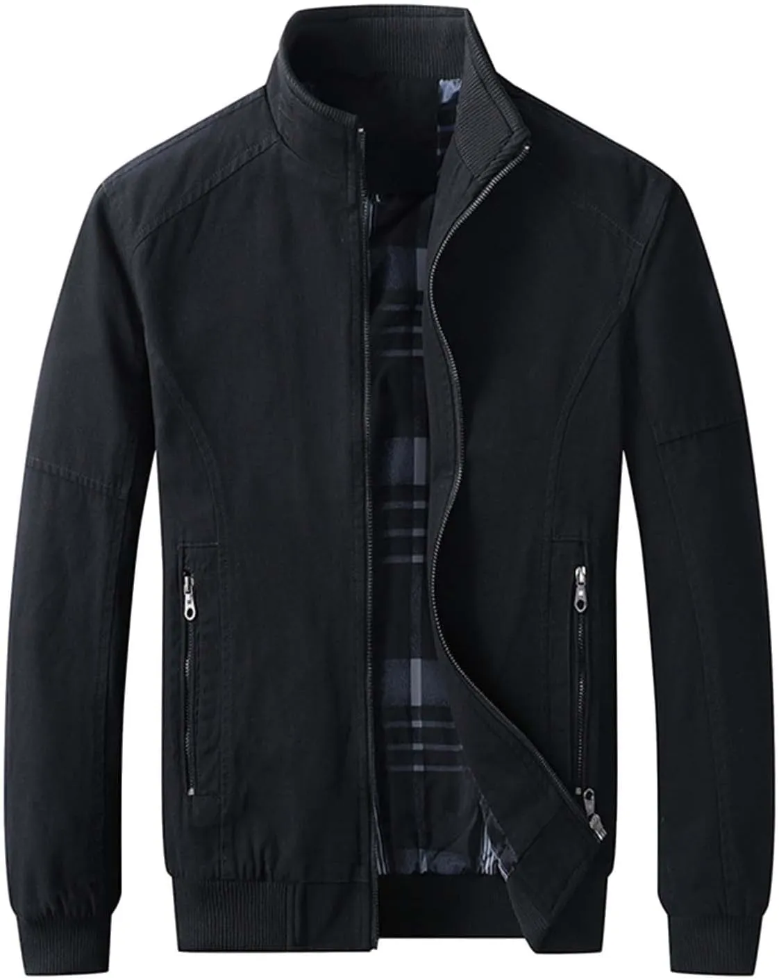 Men's Slim Fit Lightweight Softshell Flight Bomber Jacket Coats Business Casual Full Zip Lightweight Outwear Jackets