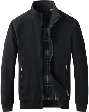 Men's Slim Fit Lightweight Softshell Flight Bomber Jacket Coats Business Casual Full Zip Lightweight Outwear Jackets