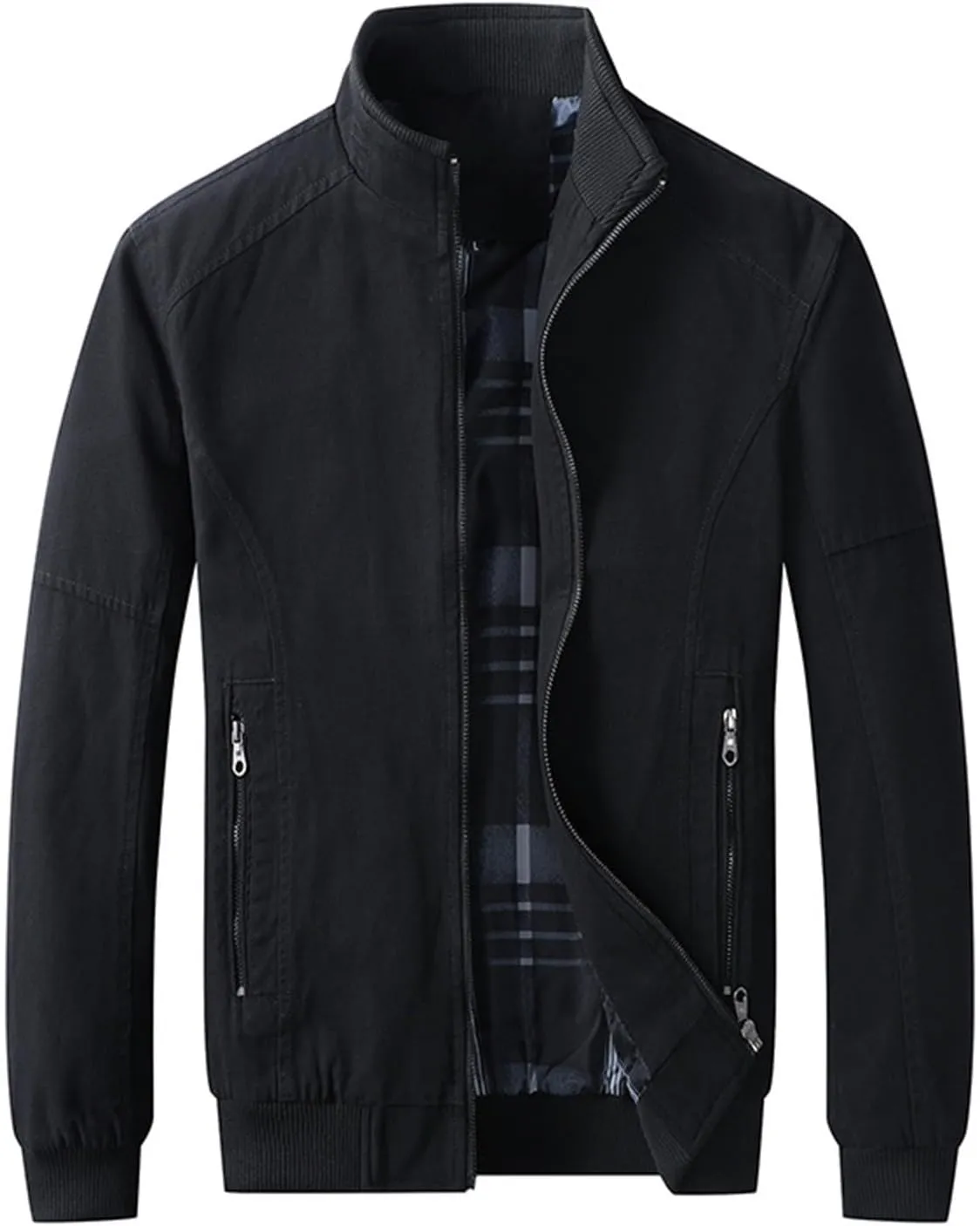 Men's Slim Fit Lightweight Softshell Flight Bomber Jacket Coats Business Casual Full Zip Lightweight Outwear Jackets