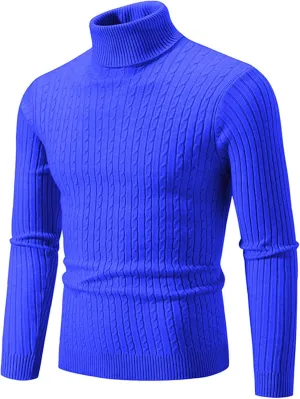 Men's Slim Fit Turtleneck Sweater Casual Long Sleeve Classic Pullover Sweaters Soft Rib Knited Thermal Basic Tops