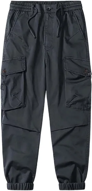 Mens Sweatpants Cargo Men's Casual Waisted Workwear Multi Pocket Solid Color Pants Pantalones De Hombre para Trabajo