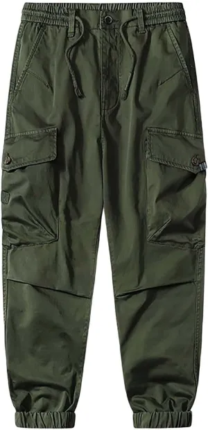 Mens Sweatpants Cargo Men's Casual Waisted Workwear Multi Pocket Solid Color Pants Pantalones De Hombre para Trabajo