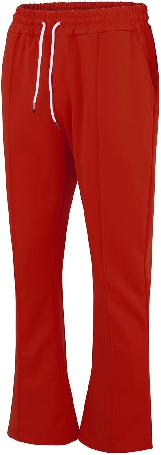 Mens Sweatpants Flare Pants Joggers for Men Workout Casual Pants with Pockets Elastic Drawstring Bell Bottoms Baggy