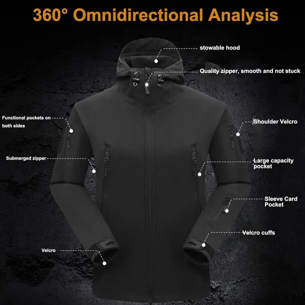Men's Tactical Suit Fleece Thermal Softshell Hunting Jacket Pants Men Outdoor Waterproof Mountaineering 2 Piece Sets