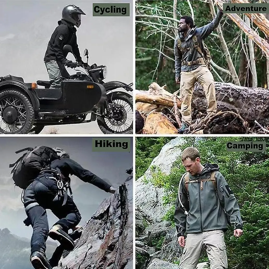 Men's Tactical Suit Fleece Thermal Softshell Hunting Jacket Pants Men Outdoor Waterproof Mountaineering 2 Piece Sets