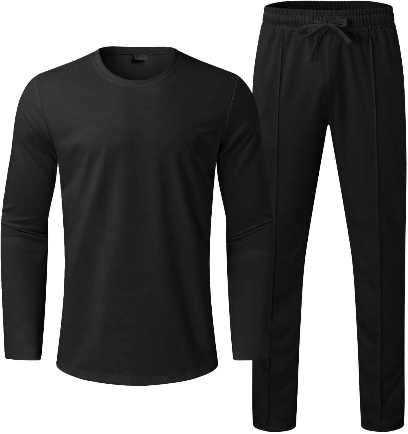 Men's Tracksuit Athletic Casual 2 Piece Outfits Long Sleeve Pullover Shirts and Pant Set Gym Jogger Sweatsuit Set