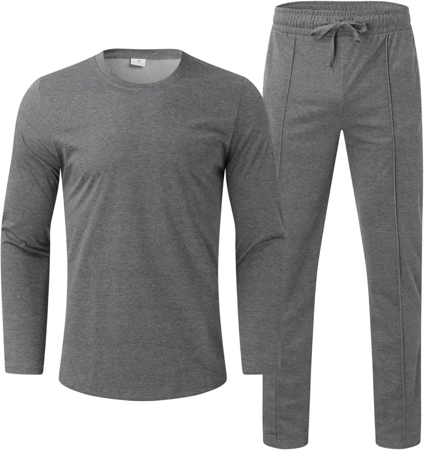 Men's Tracksuit Athletic Casual 2 Piece Outfits Long Sleeve Pullover Shirts and Pant Set Gym Jogger Sweatsuit Set