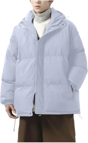 Mens Winter Coat Warm Winter Puffer Jacket Waterproof Thicken Insulated Windproof Hooded Jackets Quilted Down Coats