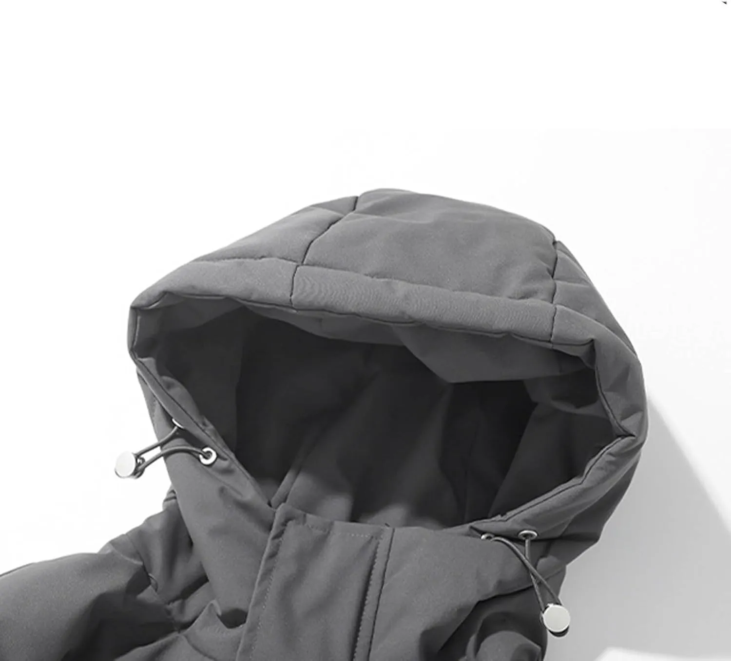 Mens Winter Coat Warm Winter Puffer Jacket Waterproof Thicken Insulated Windproof Hooded Jackets Quilted Down Coats
