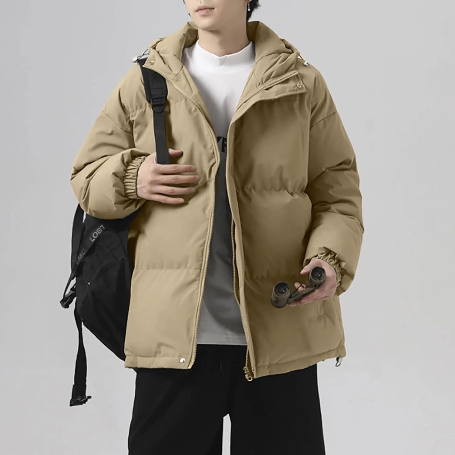 Mens Winter Coat Warm Winter Puffer Jacket Waterproof Thicken Insulated Windproof Hooded Jackets Quilted Down Coats