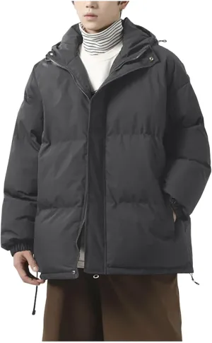 Mens Winter Coat Warm Winter Puffer Jacket Waterproof Thicken Insulated Windproof Hooded Jackets Quilted Down Coats