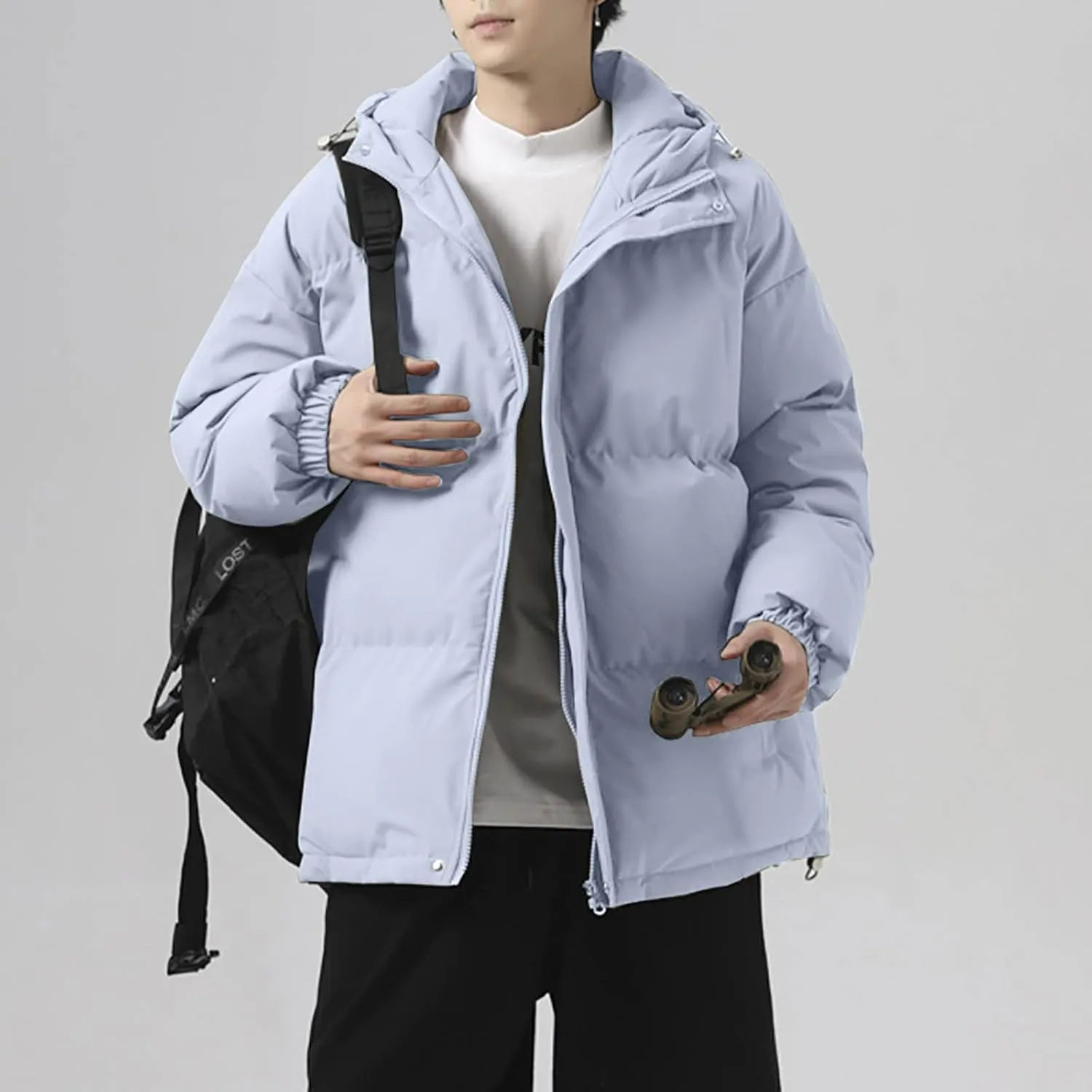 Mens Winter Coat Warm Winter Puffer Jacket Waterproof Thicken Insulated Windproof Hooded Jackets Quilted Down Coats