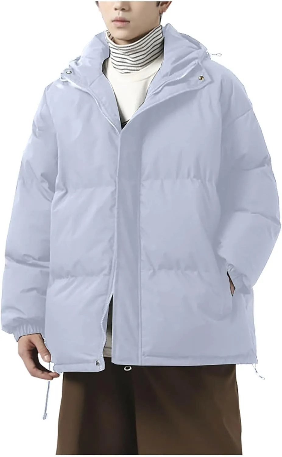 Mens Winter Coat Warm Winter Puffer Jacket Waterproof Thicken Insulated Windproof Hooded Jackets Quilted Down Coats