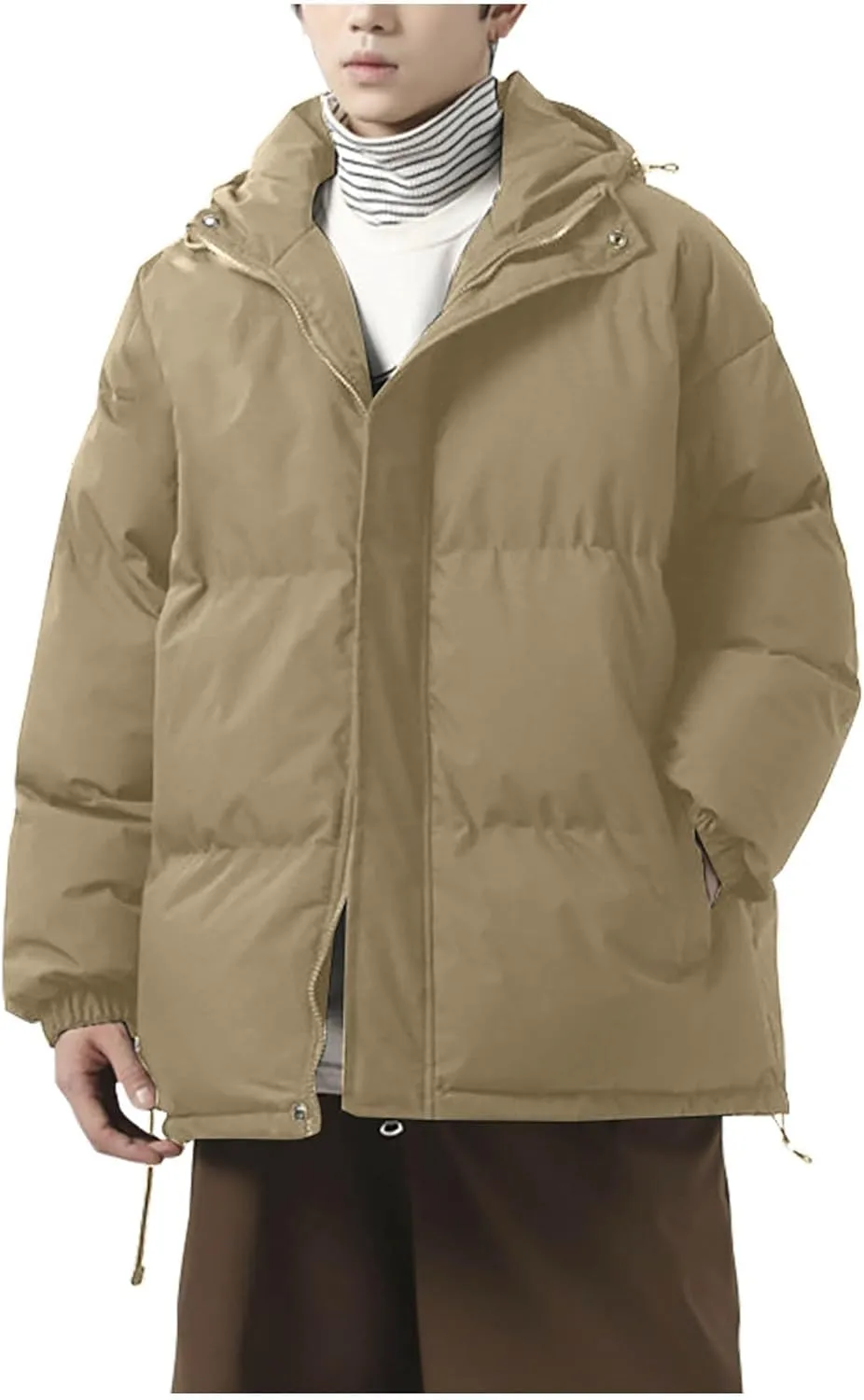 Mens Winter Coat Warm Winter Puffer Jacket Waterproof Thicken Insulated Windproof Hooded Jackets Quilted Down Coats