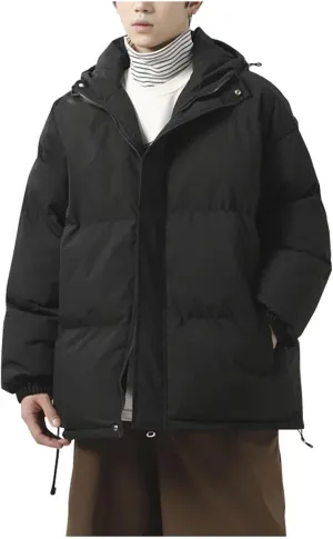 Mens Winter Coat Warm Winter Puffer Jacket Waterproof Thicken Insulated Windproof Hooded Jackets Quilted Down Coats