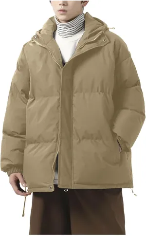 Mens Winter Coat Warm Winter Puffer Jacket Waterproof Thicken Insulated Windproof Hooded Jackets Quilted Down Coats