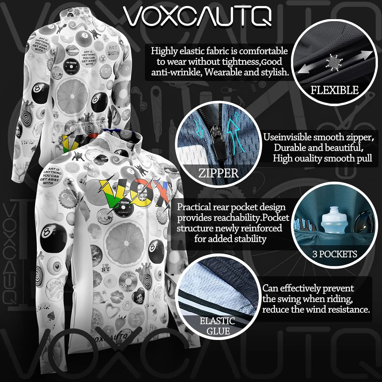 Men's Winter Cycling Jersey Sets Long Sleeve Fleece Thermal Bike Jacket Bicycle Shirt   Windproof Glasses
