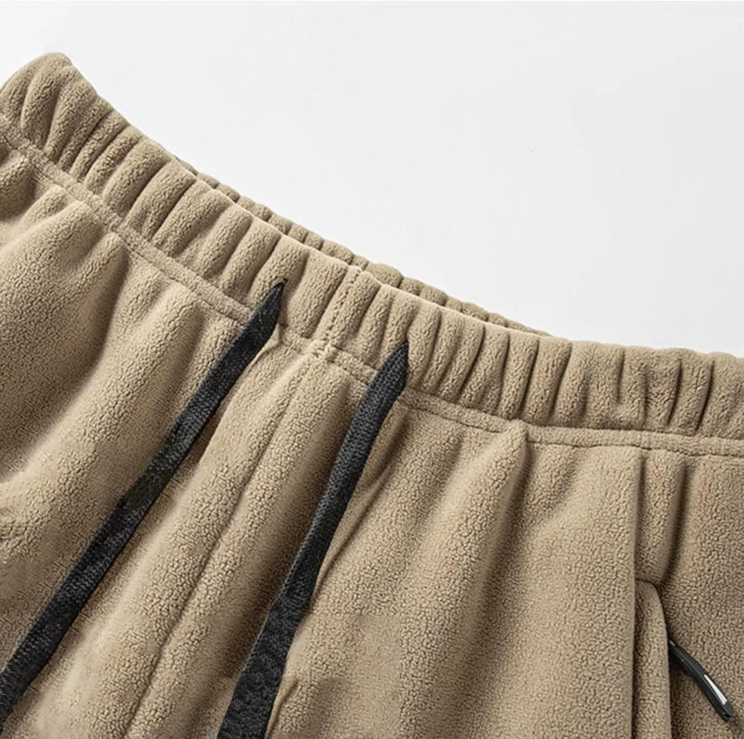 Men's Winter Fleece Pants Pants Trousers Casual Pants Drawstring Elastic Waist Straight Leg Plain Lined Pants for