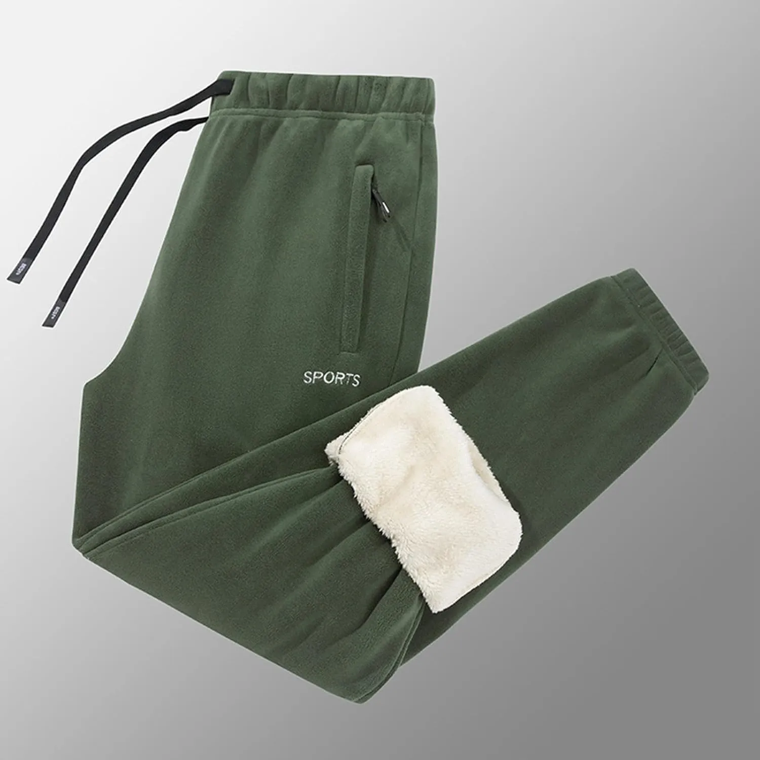 Men's Winter Fleece Pants Pants Trousers Casual Pants Drawstring Elastic Waist Straight Leg Plain Lined Pants for
