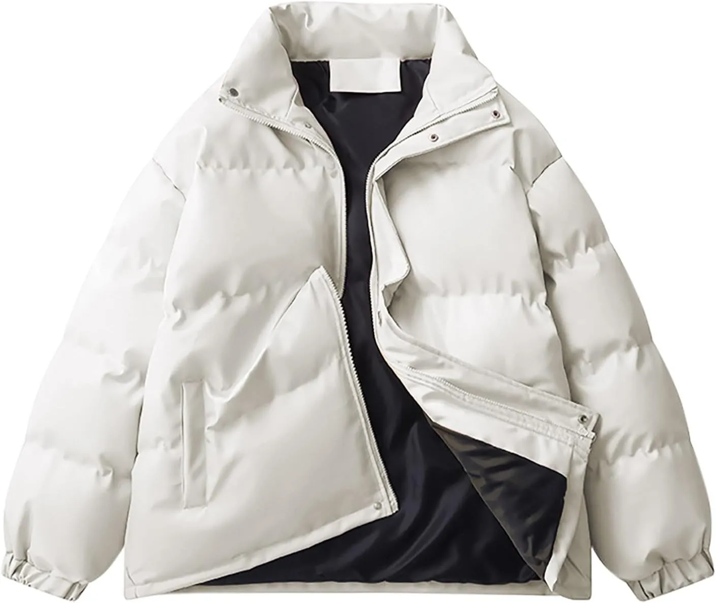Mens Winter Jacket Warm Puffer Jackets Full Zip Puffy Jackets Quilted Insulated Jacket Down Jacket for Business