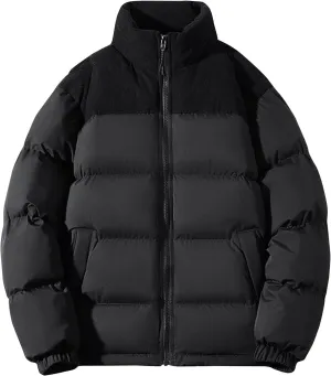 Mens Winter Jacket Warm Puffy Jackets Full Zip Puffer Jacket Quilted Insulated Jacket Down Jacket for Travel