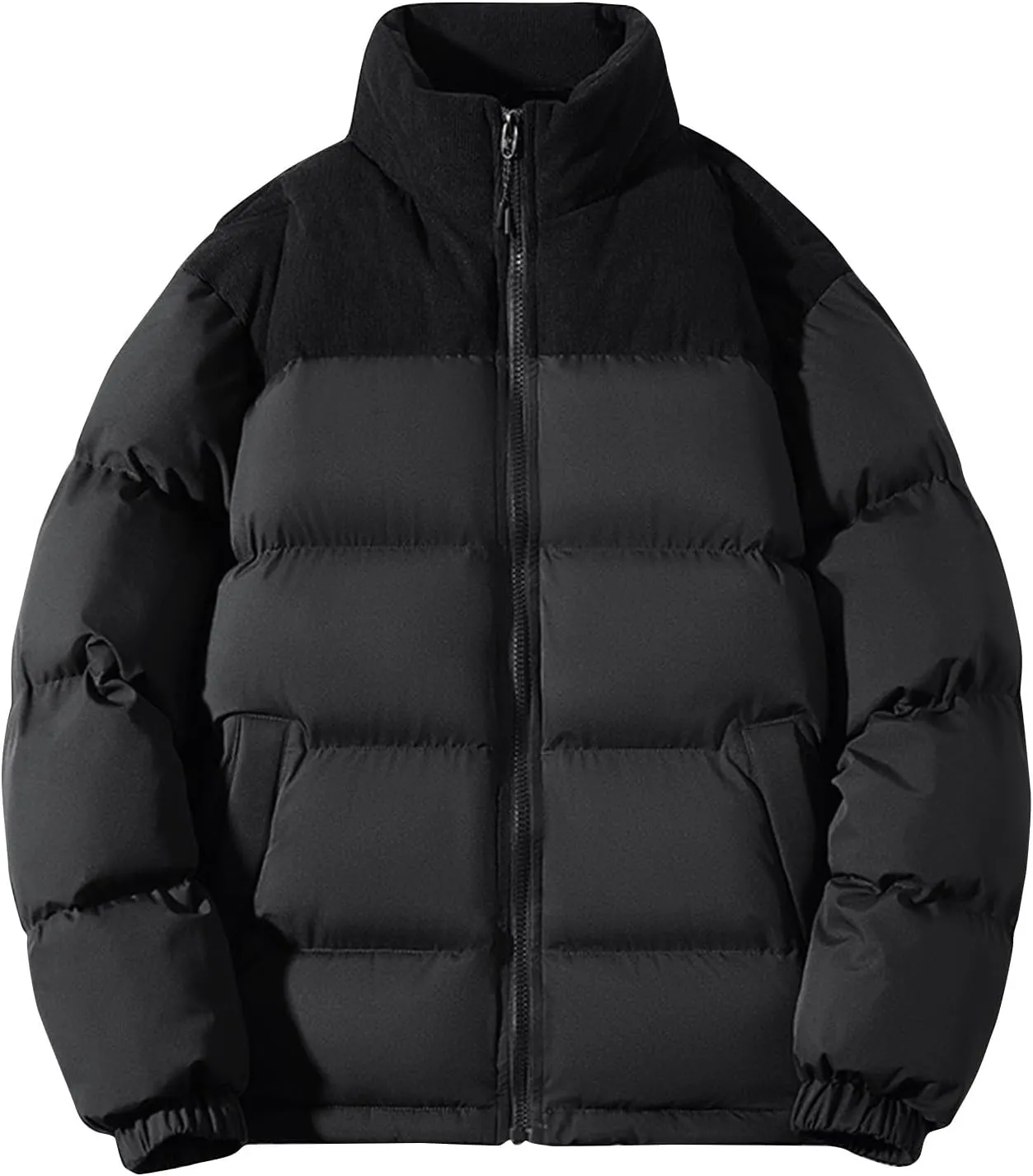 Mens Winter Jacket Warm Puffy Jackets Full Zip Puffer Jacket Quilted Insulated Jacket Down Jacket for Travel