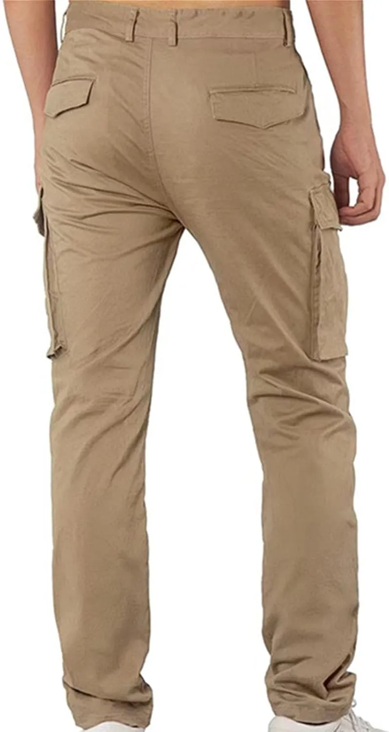 Mens Work Pants Loose Oversized Casual Three Bag Zipper Work Suit with Multiple Pockets Pantalones Tácticos para Hombre