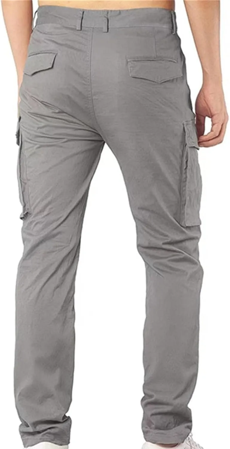 Mens Work Pants Loose Oversized Casual Three Bag Zipper Work Suit with Multiple Pockets Pantalones Tácticos para Hombre