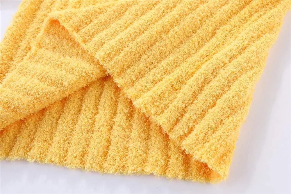 Mud Kingdom Neutral Kids Chenille Sweater for Boy Girl Winter Furry Turtleneck Tops Warm
