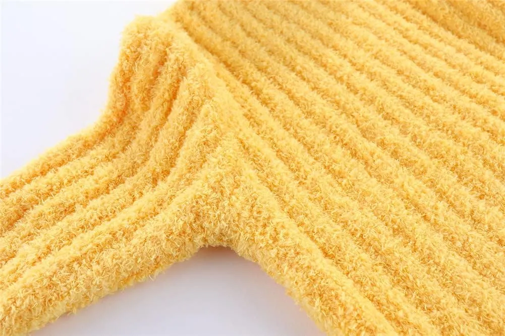 Mud Kingdom Neutral Kids Chenille Sweater for Boy Girl Winter Furry Turtleneck Tops Warm