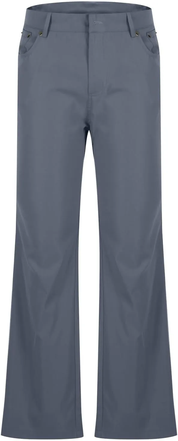 Muscularfit Men's Pants Slim Fit Stretch Fashion Chino Bell Bottom Flares Pants Causal Vintage Zipper Button Autumn Trousers