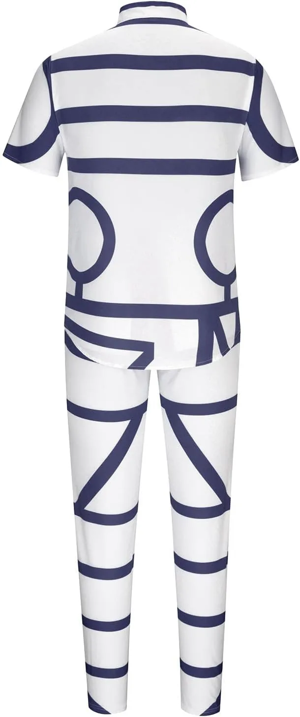 Muscularfit Men's Short Sets Outfits 2 Piece Summer Tracksuit Short Sleeve Print Shirts and Pant Set Running Sweatsuit Set