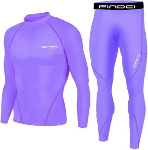 Muscularfit Men's Sports Running Set Compression Long Sleeve Athletic Tracksuit Quick-Dry Fitness Tracksuit Gym Yoga Suits