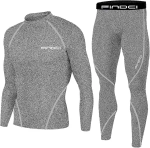 Muscularfit Men's Sports Running Set Compression Long Sleeve Athletic Tracksuit Quick-Dry Fitness Tracksuit Gym Yoga Suits