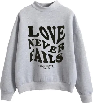 Muyise Sweatshirts for Women, Womens Long Sleeve Crew Neck Pullover Blouses Letter Print Casual Lightweight Loose Tee Shirts