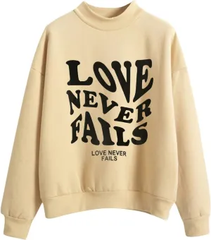 Muyise Sweatshirts for Women, Womens Long Sleeve Crew Neck Pullover Blouses Letter Print Casual Lightweight Loose Tee Shirts