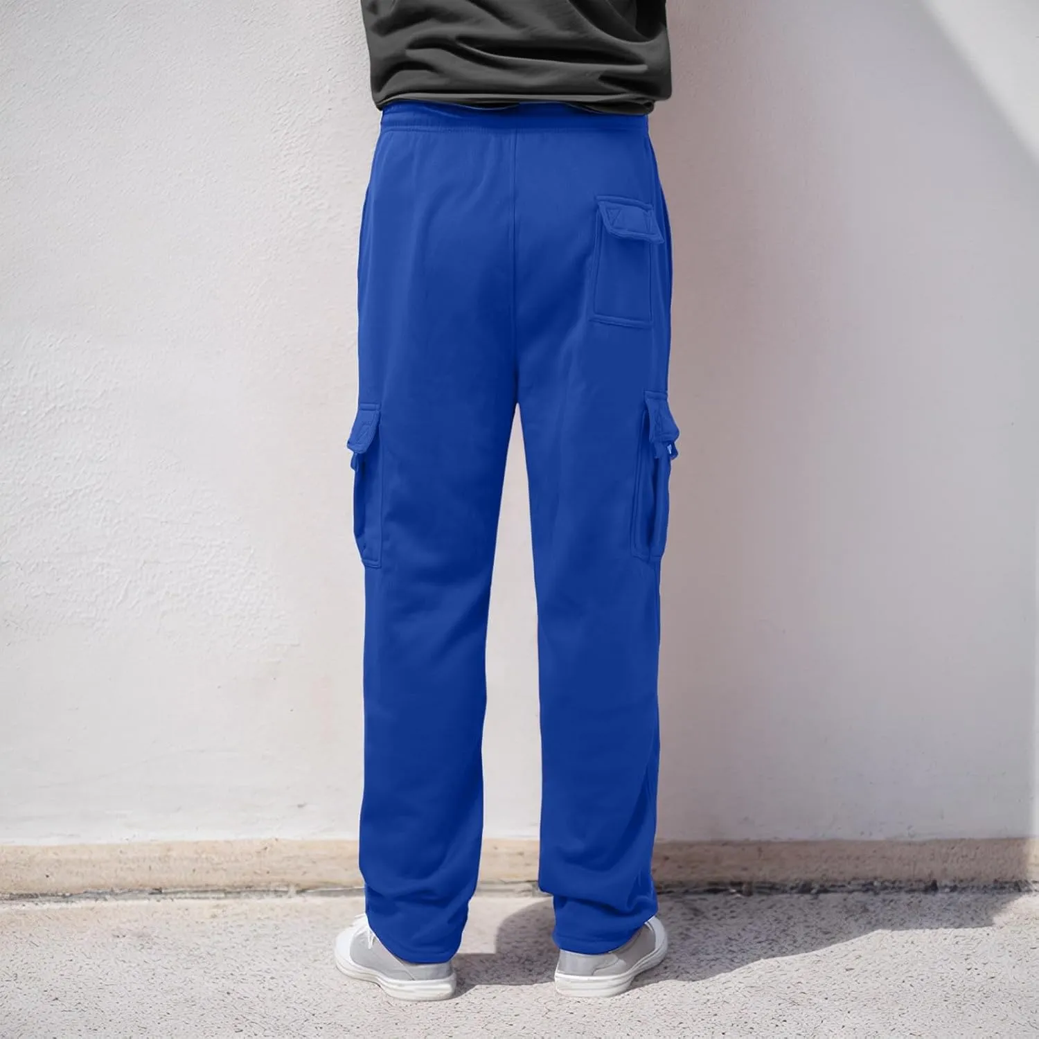 Outdoor Cargo Hiking Pants Bunched Feet Multi Pocket Cargo Pants for Active Gym Track Jogging Men's Winter Pants
